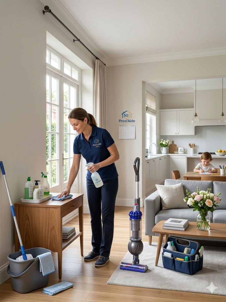 femme menagFemme de ménage professionnelle Proxi'Aide à domicile à Villiers-sur-Marne - 50% de réduction immédiatee