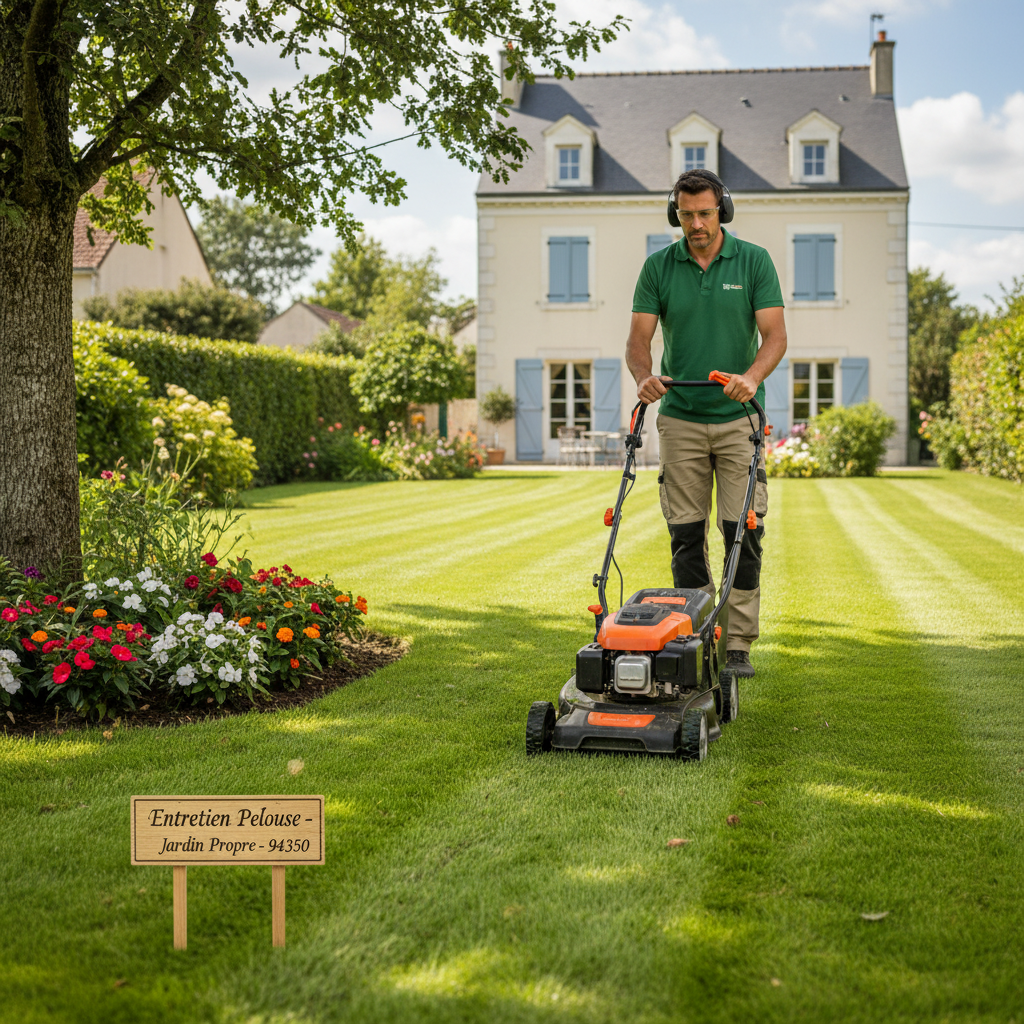 Entretien jardin Villiers-sur-Marne : tonte de pelouse impeccable